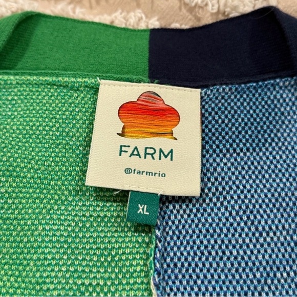 FARM Rio Green and Blue Floral Cardigan - Picture 2 of 3